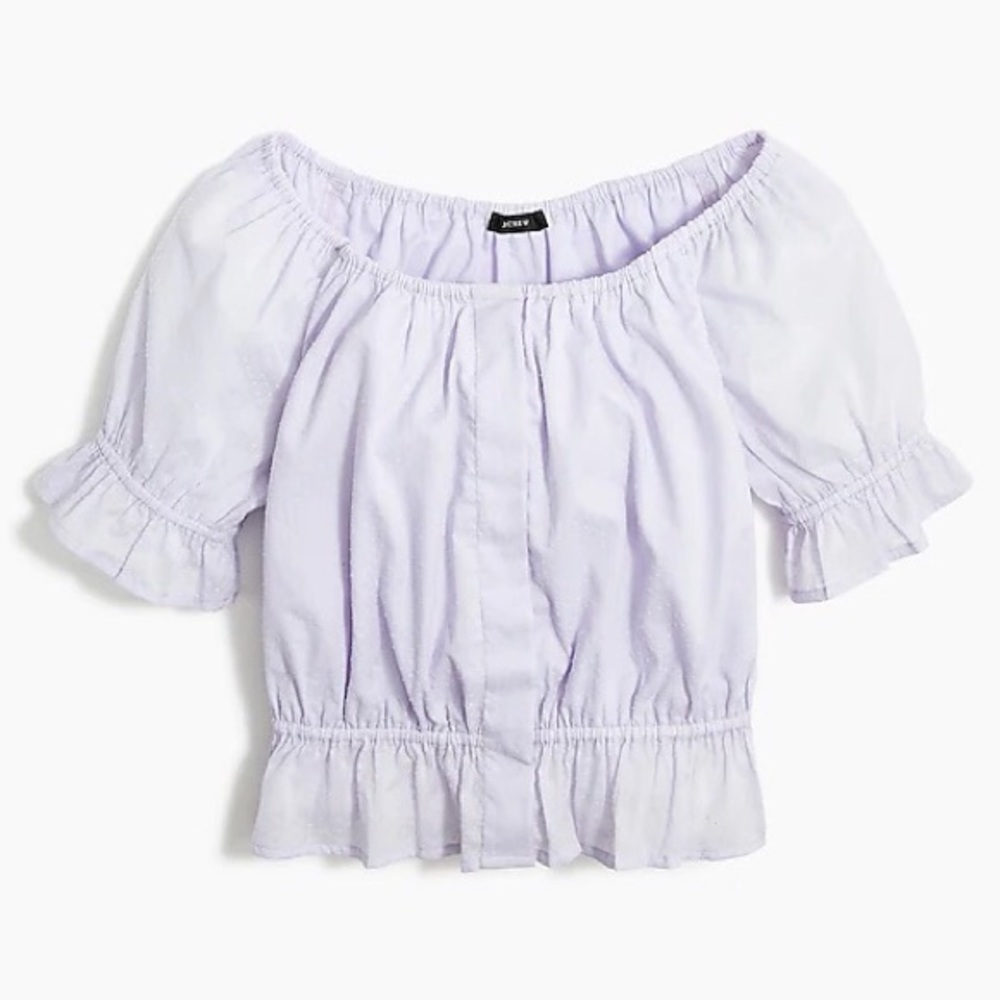 NWT J Crew scoop neck Swiss dot blouse